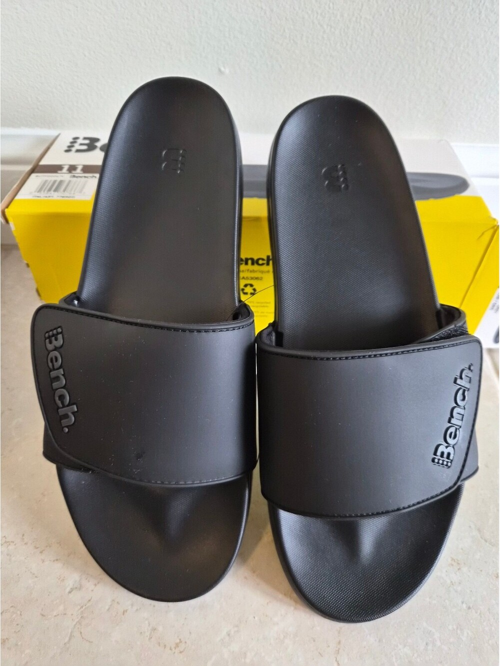 Bench Black Adjustable Strap Slide Sandals 0080